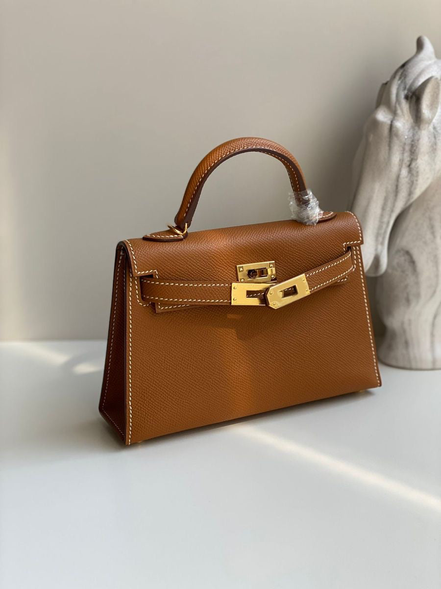 Brown Luxury Kelly 20 Episom Leather