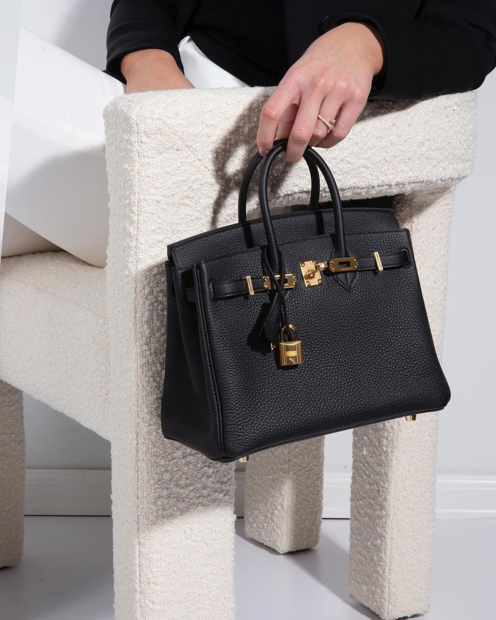 Luxury Black Togo Handbag 25