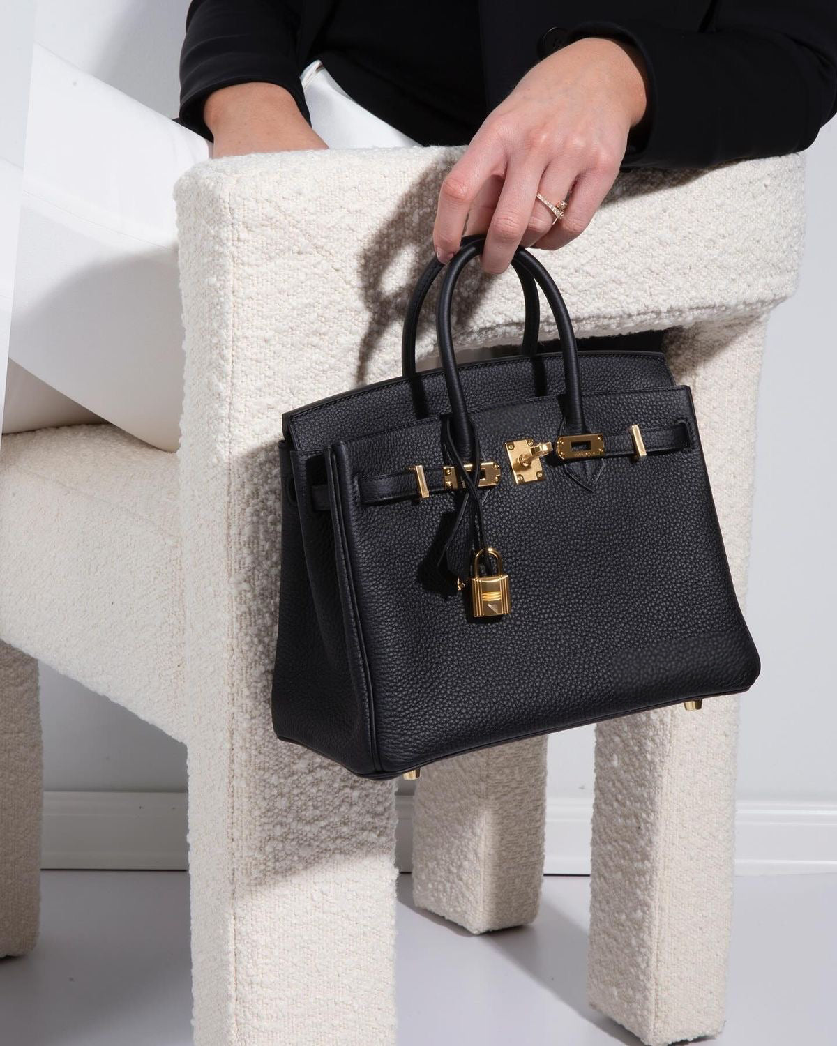 Luxury Black Togo Handbag 25