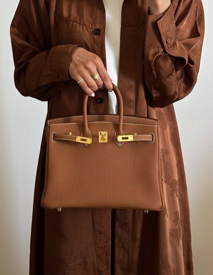 Luxury Brown Togo Hanbag 25