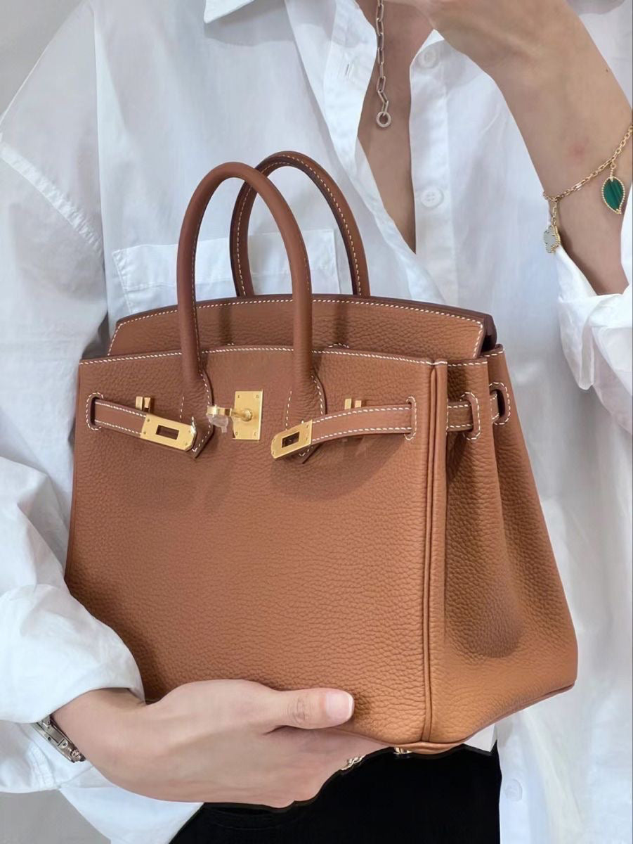 Luxury Brown Togo Hanbag 25