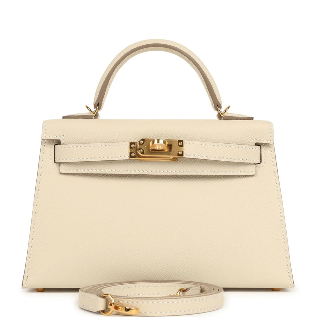 White Luxury Kelly 20 Epsom Leather