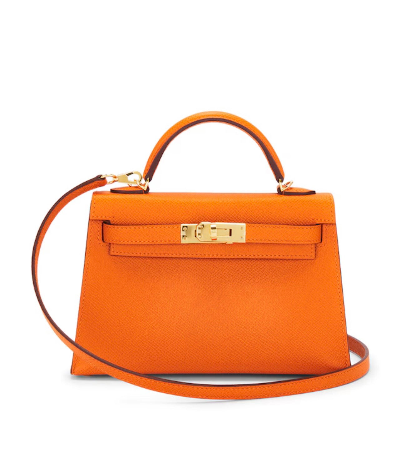 Luxury Orange Epsom Leather Kelly Handbag 20cm | Ziyanda M Collection