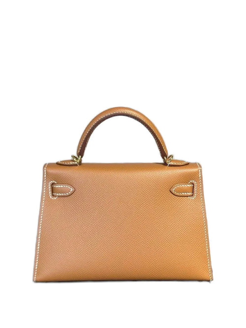 Luxury Brown Epsom Leather Kelly Handbag 20cm | Ziyanda M Collection