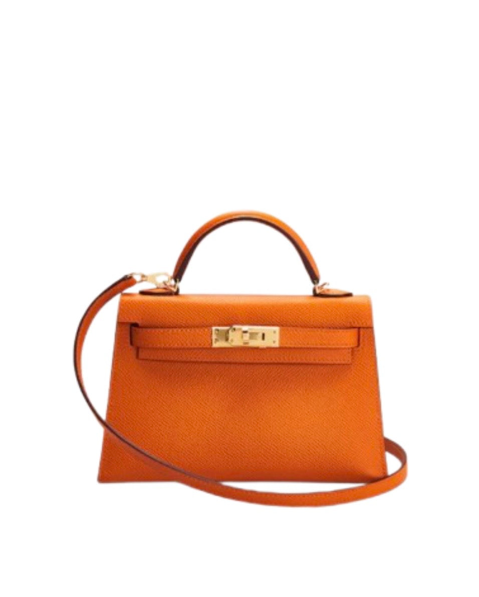 Luxury Orange Epsom Leather Kelly Handbag 20cm | Ziyanda M Collection