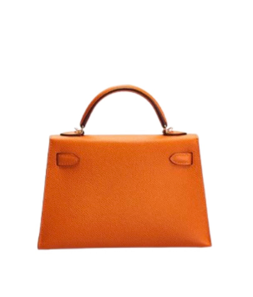 Luxury Orange Epsom Leather Kelly Handbag 20cm | Ziyanda M Collection