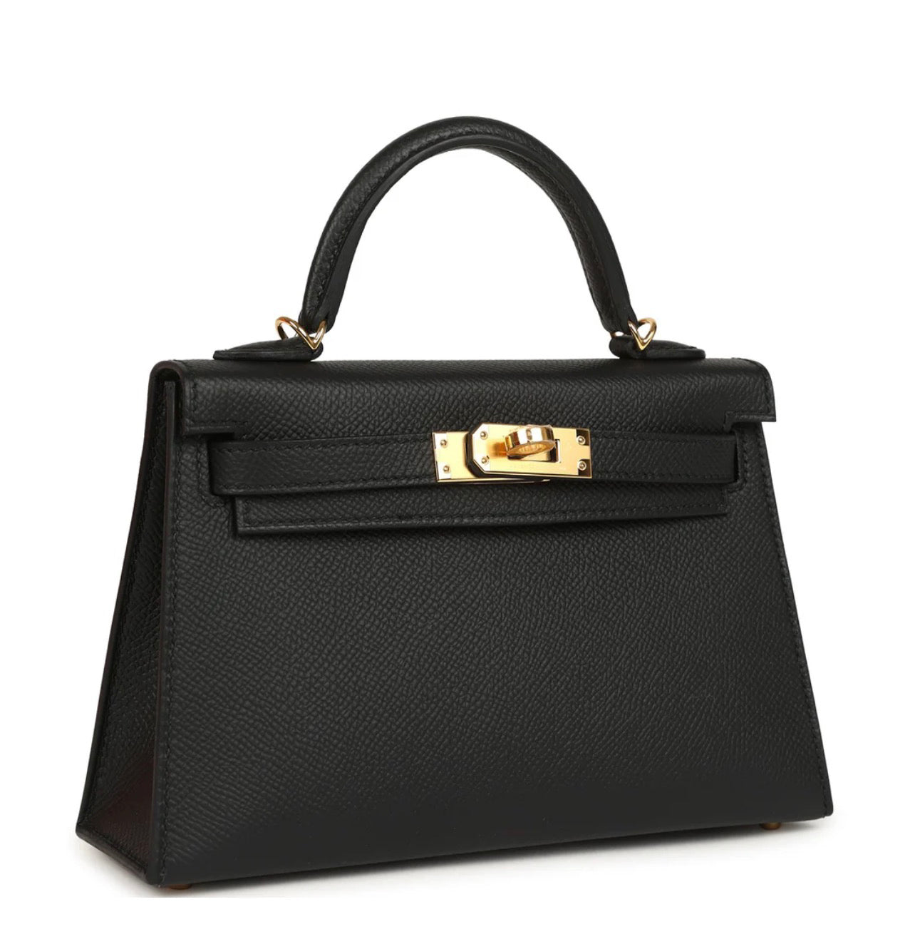Luxury Black Epsom Leather Kelly Handbag 20cm | Ziyanda M Collection