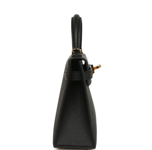 Luxury Black Epsom Leather Kelly Handbag 20cm | Ziyanda M Collection
