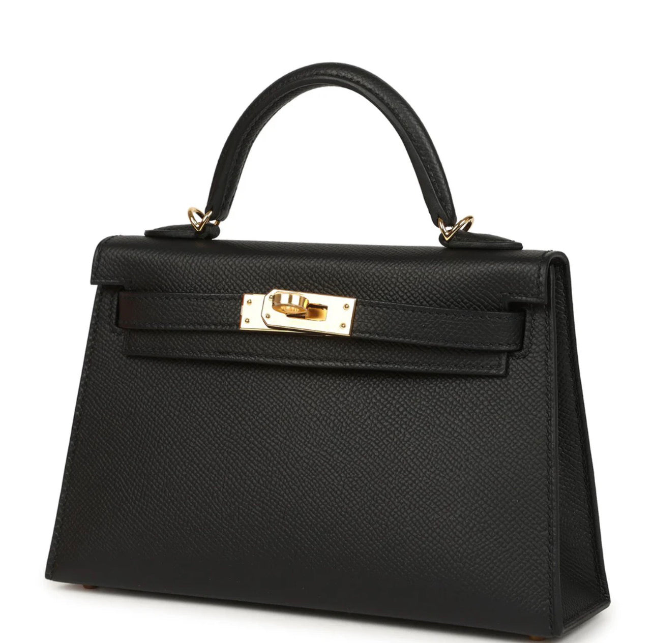 Luxury Black Epsom Leather Kelly Handbag 20cm | Ziyanda M Collection