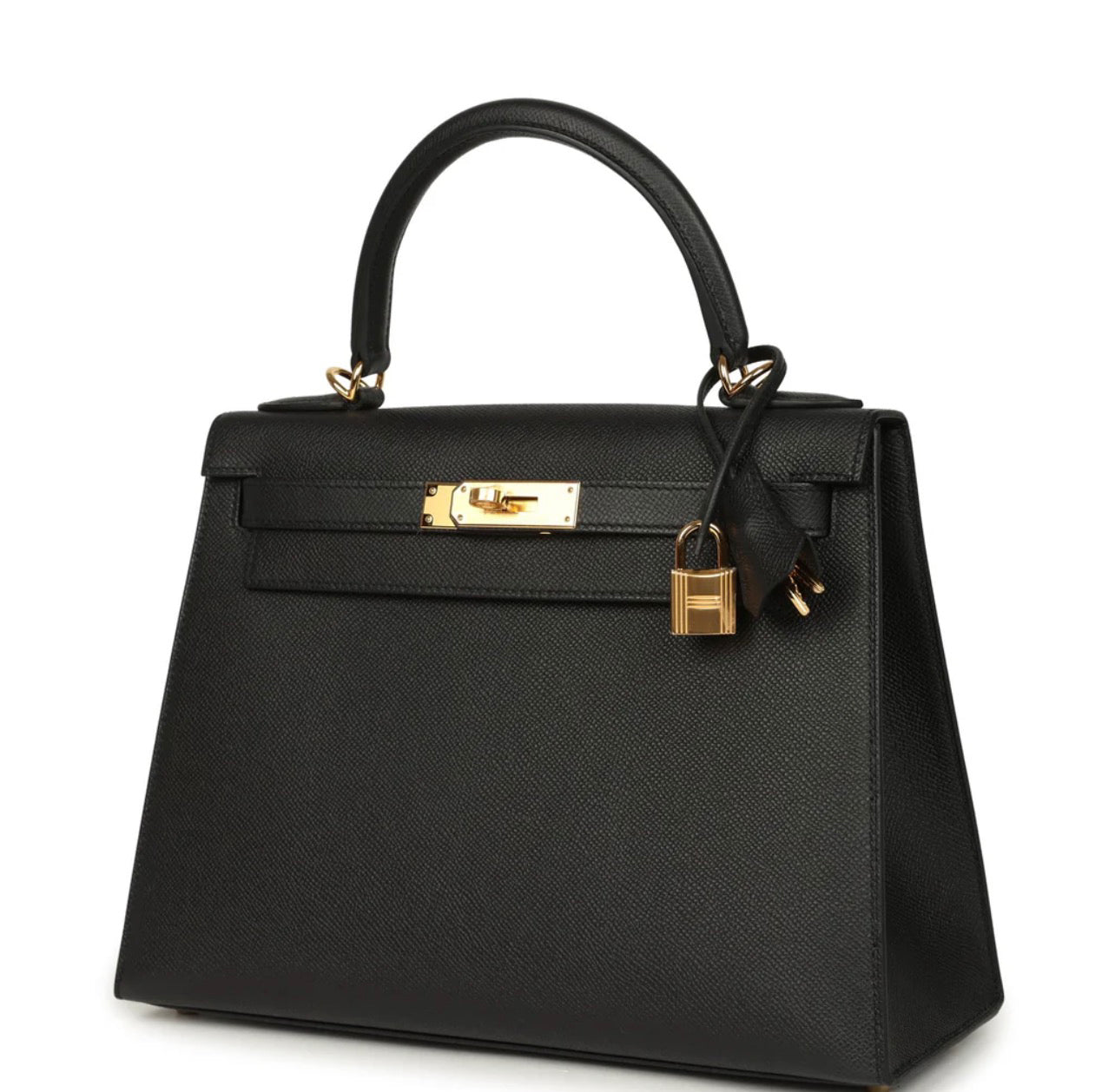 Luxury Black Epsom Leather Kelly Handbag 25cm | Ziyanda M Collection