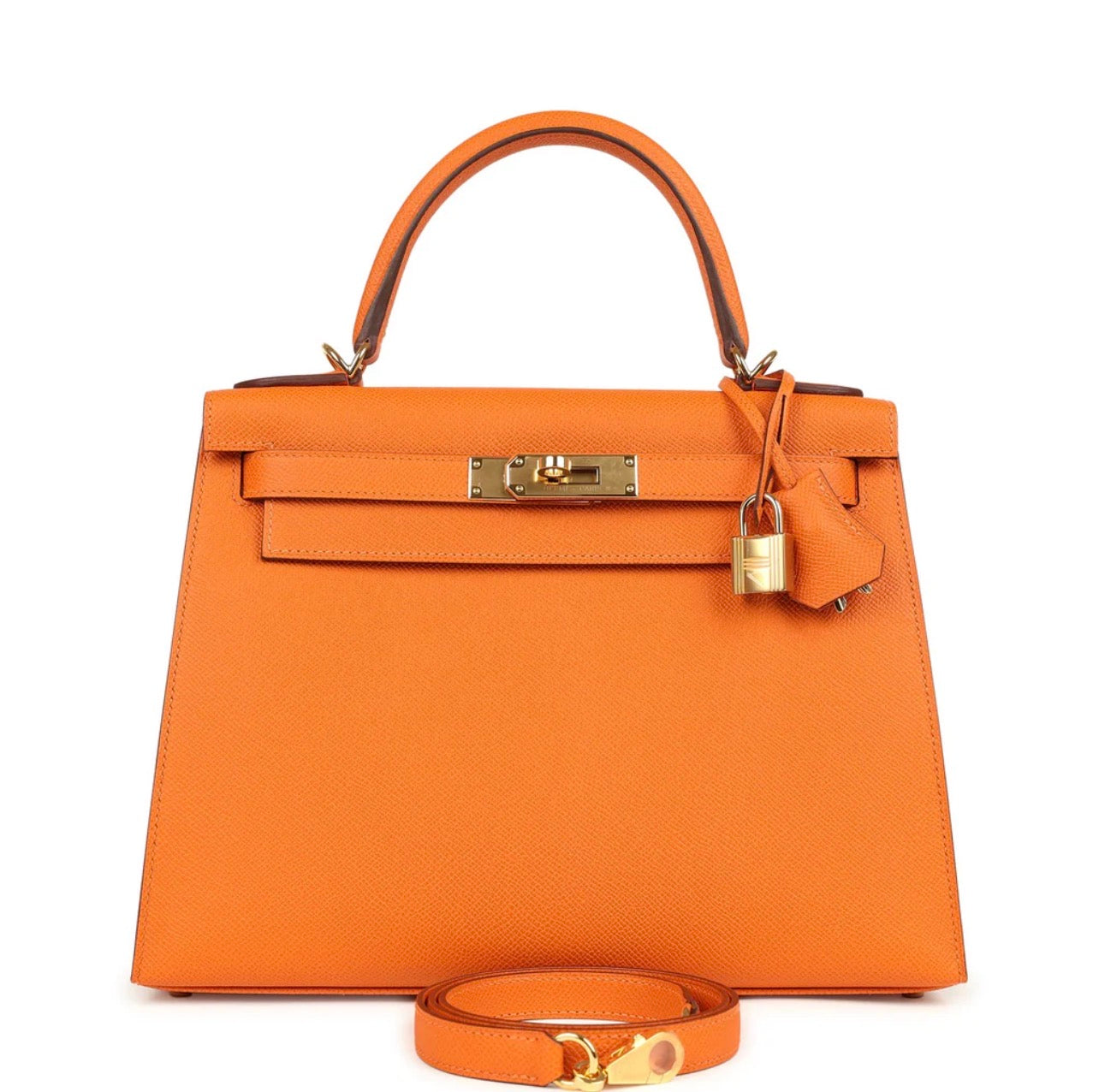 Luxury Orange Epsom Leather Kelly Handbag 25cm | Ziyanda M Collection