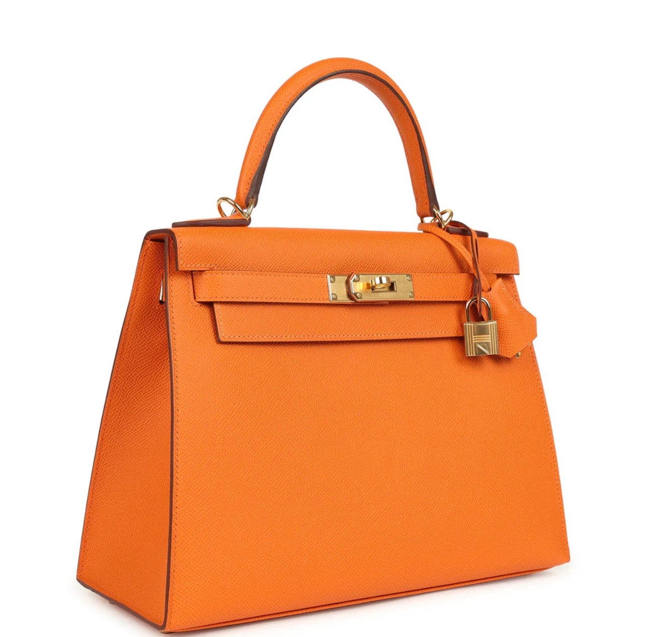 Luxury Orange Epsom Leather Kelly Handbag 25cm | Ziyanda M Collection