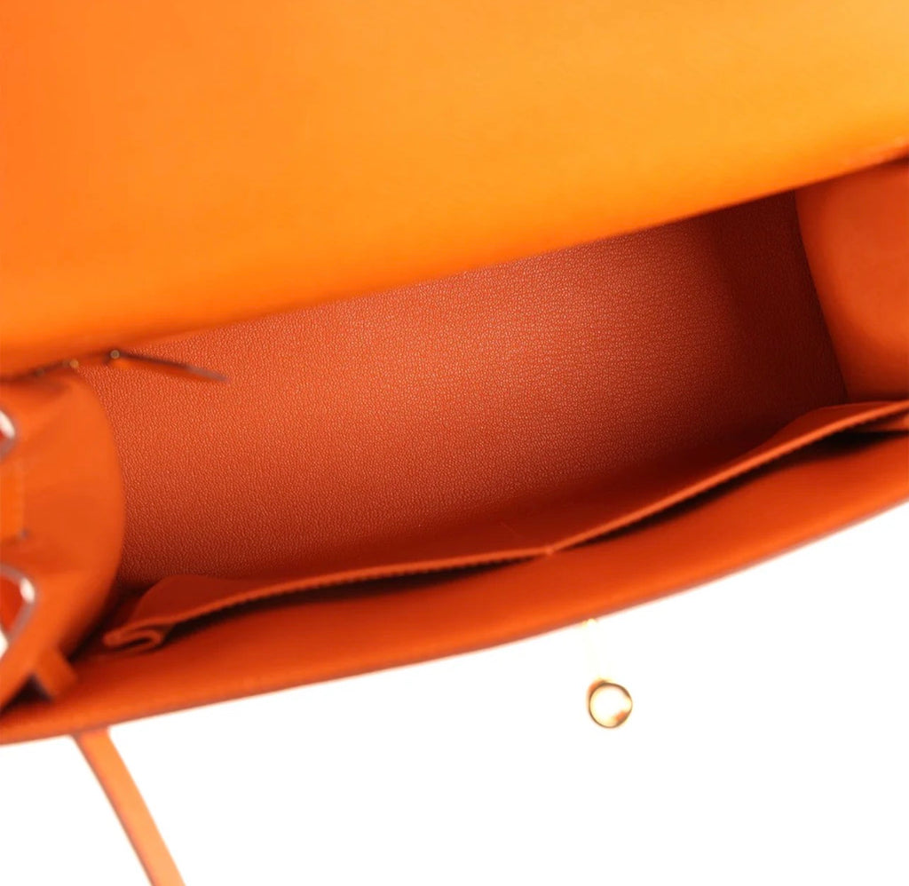 Luxury Orange Epsom Leather Kelly Handbag 25cm | Ziyanda M Collection