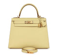 Luxury Butter Yellow Epsom Leather Kelly Handbag 25cm | Ziyanda M Collection