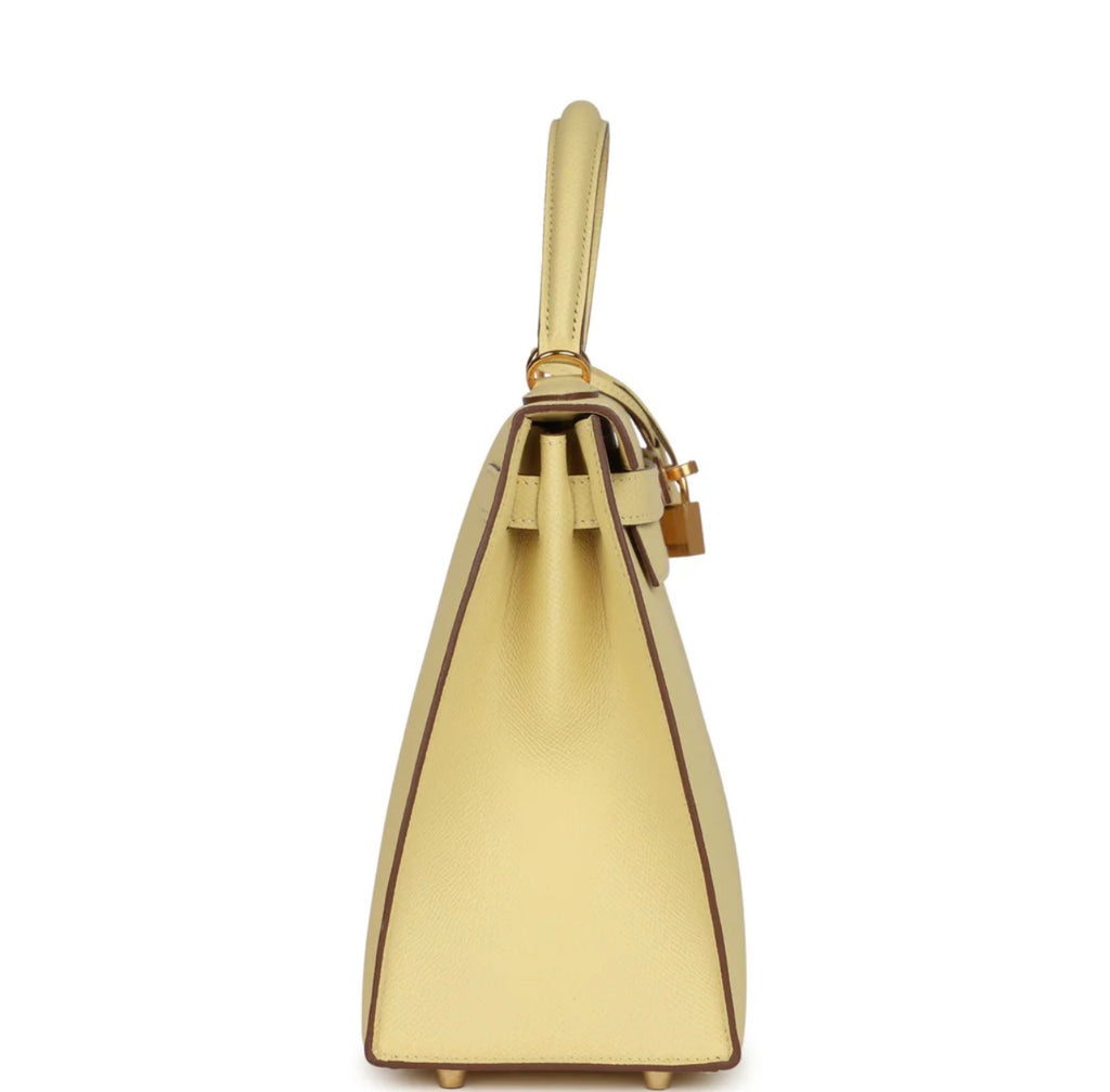 Luxury Butter Yellow Epsom Leather Kelly Handbag 25cm | Ziyanda M Collection