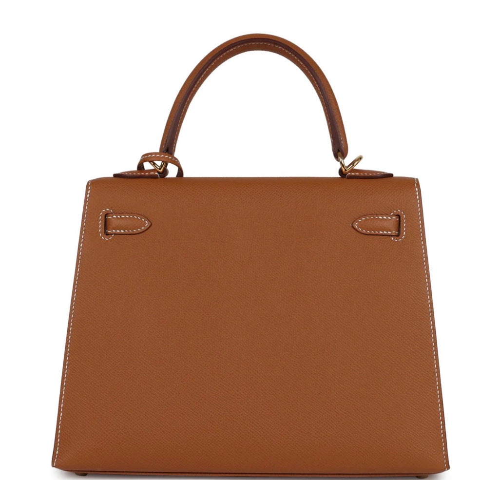 Luxury Brown Epsom Kelly Handbag 25