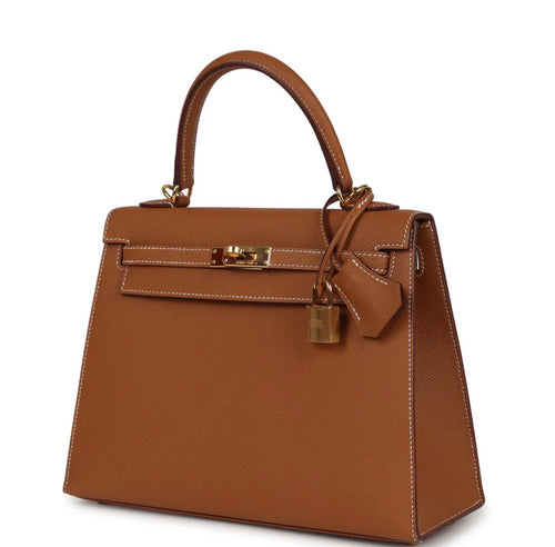 Luxury Brown Epsom Leather Kelly Handbag 25cm | Ziyanda M Collection