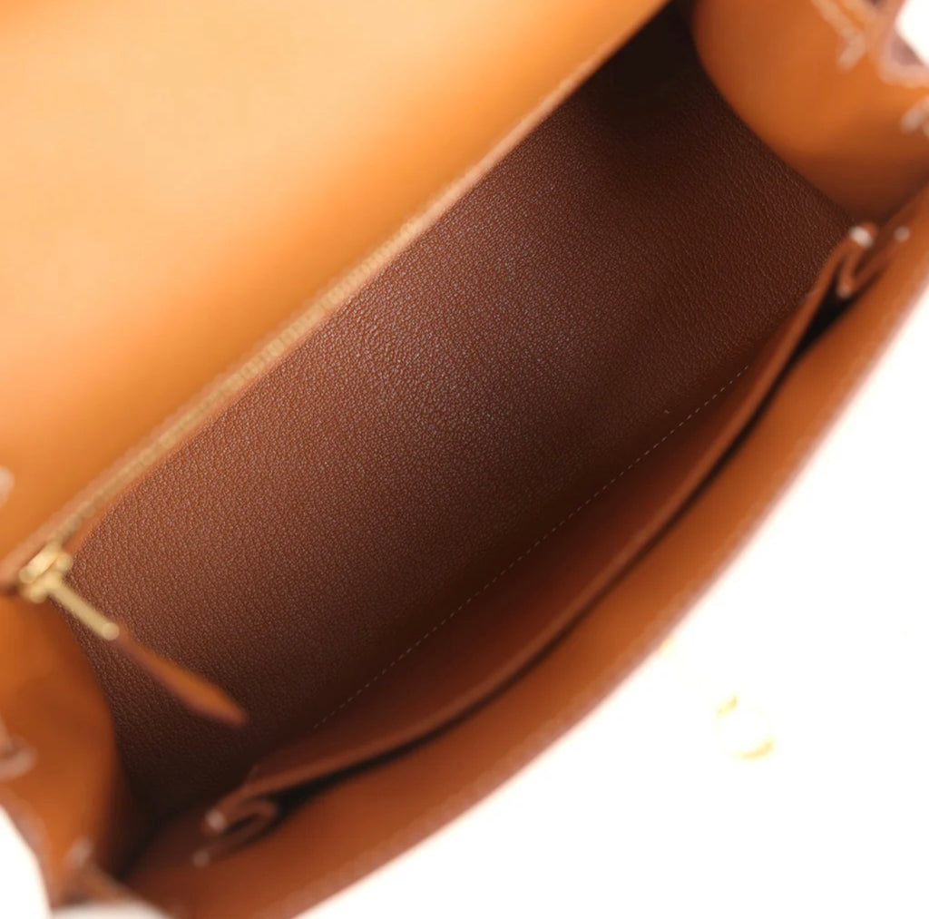 Luxury Brown Epsom Kelly Handbag 25