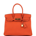 Luxury Togo Orange Handbag 30