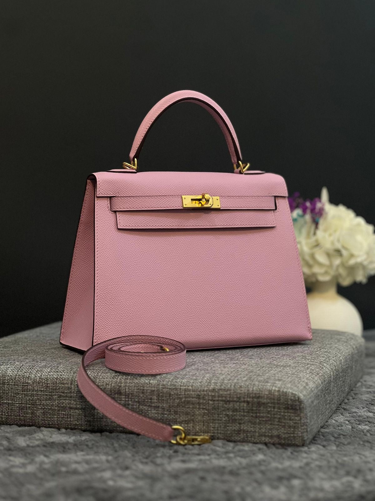 Luxury Pink Kelly Epsom Handbag 25