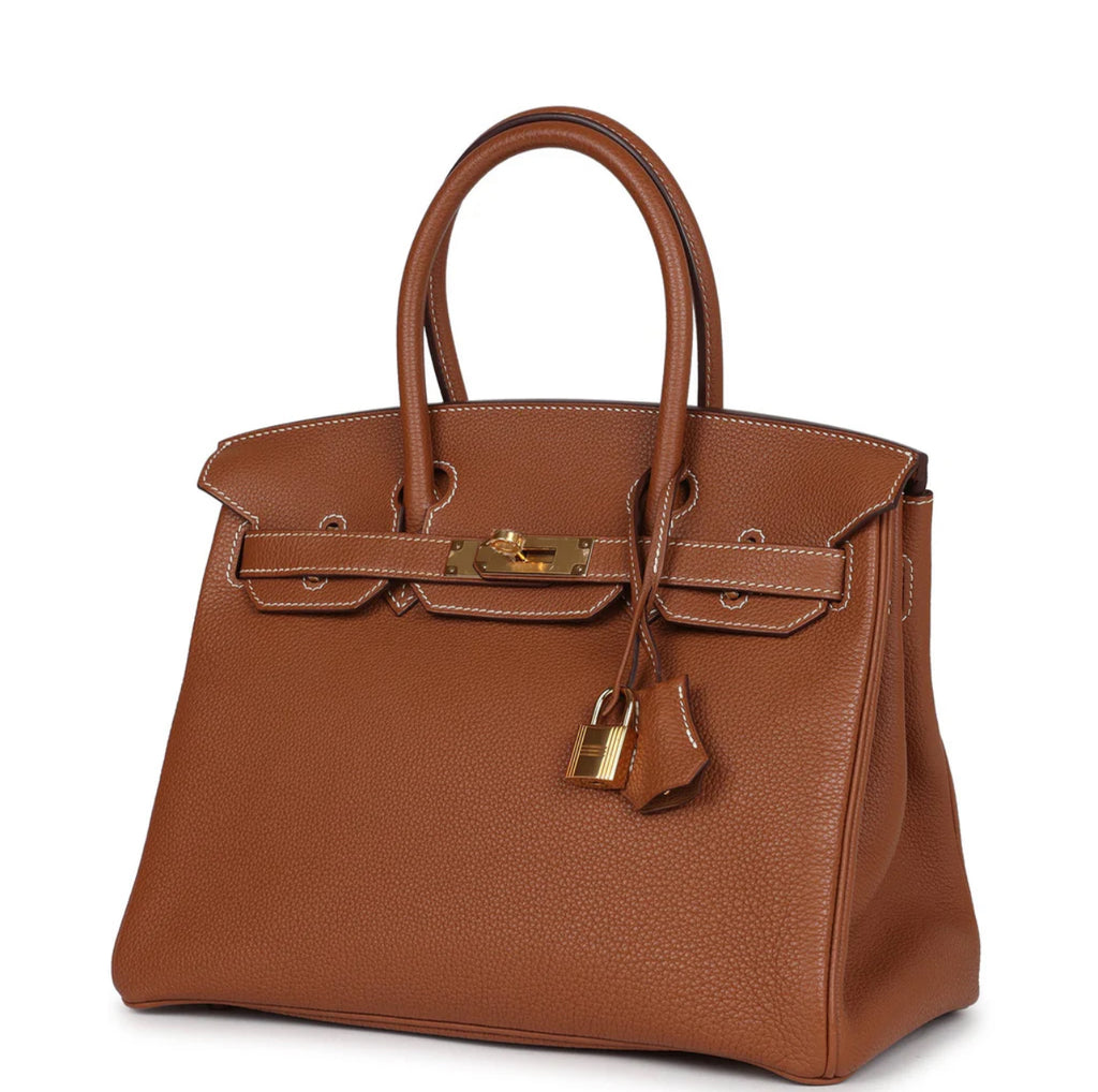 Luxury Brk Brown Togo Genuine Leather 30