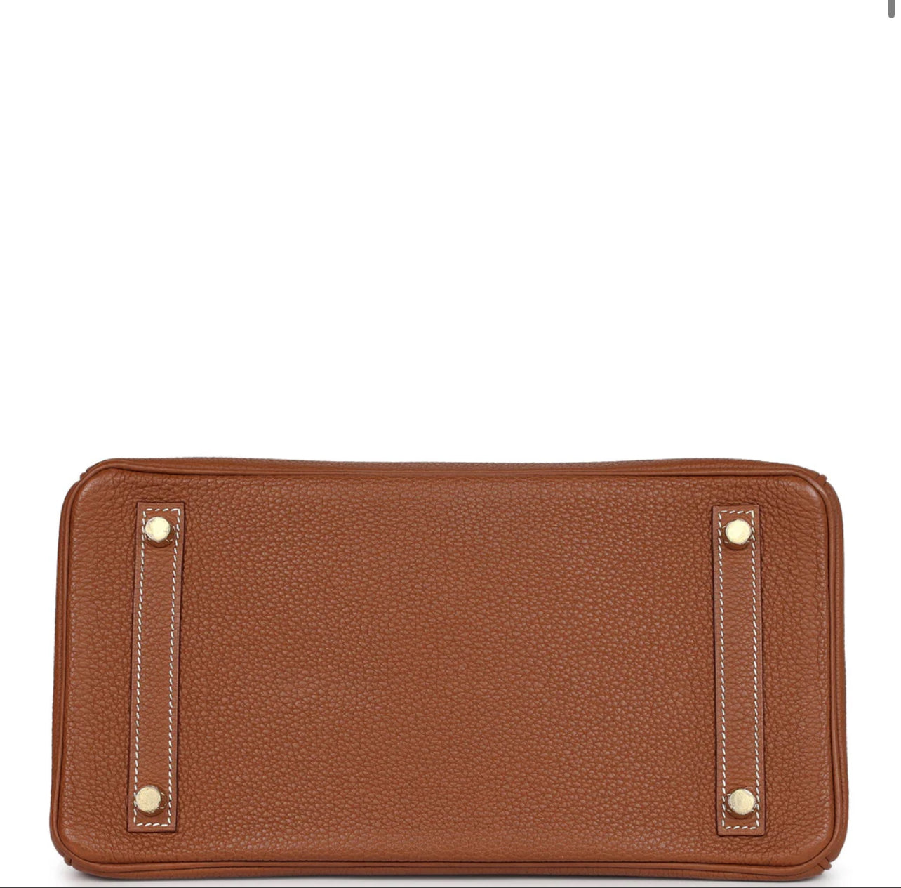 Luxury Brk Brown Togo Genuine Leather 30